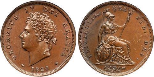 1 Пені Сполучене королівство Великобританії та Ірландії (1801-1922) Бронза Георг IV (1762-1830)