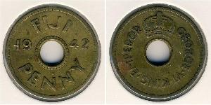 1 Пені Fiji (1970 - ) Латунь Георг VI (1895-1952)