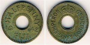 1 Пені Fiji (1970 - ) Латунь Георг VI (1895-1952)