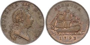 1 Пені Бермудські острови Мідь Георг III (1738-1820)