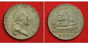 1 Пені Бермудські острови Мідь Георг III (1738-1820)