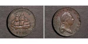 1 Пені Бермудські острови Мідь Георг III (1738-1820)