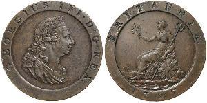 1 Пені Королівство Великобританія (1707-1801) Мідь Георг III (1738-1820)