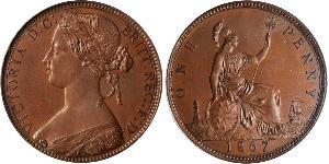 1 Пені Сполучене королівство Великобританії та Ірландії (1801-1922) Мідь Вікторія (1819 - 1901)