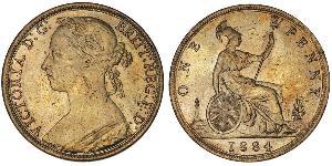 1 Пені Сполучене королівство Великобританії та Ірландії (1801-1922) Мідь Вікторія (1819 - 1901)