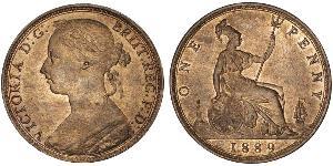 1 Пені Сполучене королівство Великобританії та Ірландії (1801-1922) Мідь Вікторія (1819 - 1901)