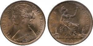 1 Пені Сполучене королівство Великобританії та Ірландії (1801-1922) Мідь Вікторія (1819 - 1901)