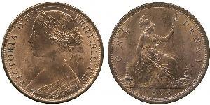 1 Пені Сполучене королівство Великобританії та Ірландії (1801-1922) Мідь Вікторія (1819 - 1901)
