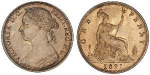1 Пені Сполучене королівство Великобританії та Ірландії (1801-1922) Мідь Вікторія (1819 - 1901)
