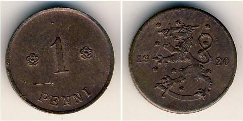 1 Пені Фінляндія (1917 - ) Мідь 