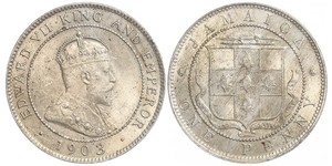 1 Пені Ямайка (1962 - ) Нікель/Мідь Едвард VII (1841-1910)