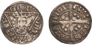1 Пені Лордство Ірландія (1171-1541) Срібло Едвард I (1239 - 1307)