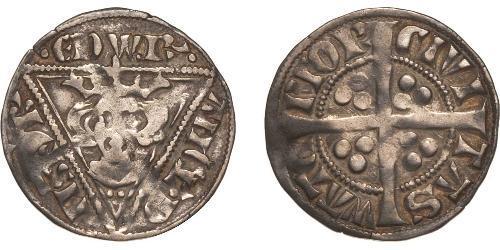 1 Пені Лордство Ірландія (1171-1541) Срібло Едвард I (1239 - 1307)