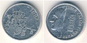 1 Песета Королівство Іспанія (1976 - ) Алюміній Хуан Карлос I (1938 - )