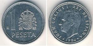 1 Песета Королівство Іспанія (1976 - ) Алюміній Хуан Карлос I (1938 - )