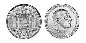 1 Песета Francoist Spain (1936 - 1975) Бронза/Алюміній Франциско Франко(1892 – 1975)