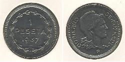 1 Песета Друга Іспанська Республіка (1931 - 1939) Нікель/Мідь 