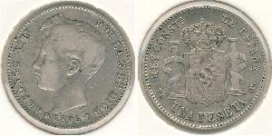 1 Песета Королевство Испания (1874 - 1931) Серебро 