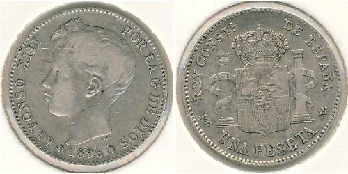 1 Песета Королівство Іспанія (1874 - 1931) Срібло 