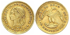 1 Песо United States of Colombia  (1863 - 1886) Золото 