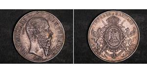 1 Песо Вторая Мексиканская империя (1864 - 1867) Серебро Maximilian I of Mexico (1832 - 1867)