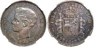 1 Песо Пуэрто-Рико Серебро Alfonso XIII of Spain (1886 - 1941)