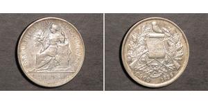 1 Песо Республика Гватемала (1838 - ) Серебро 