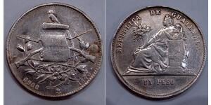 1 Песо Республика Гватемала (1838 - ) Серебро 