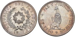 1 Песо Республика Парагвай (1811 - ) Серебро 