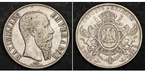 1 Песо Second Mexican Empire (1864 - 1867) Срібло Maximilian I of Mexico (1832 - 1867)