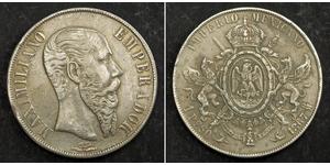 1 Песо Second Mexican Empire (1864 - 1867) Срібло Maximilian I of Mexico (1832 - 1867)