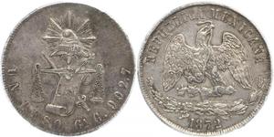 1 Песо Мексиканські Сполучені Штати (1867 - ) Срібло 