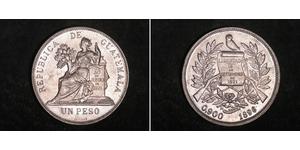 1 Песо Республіка Ґватемала (1838 - ) Срібло 