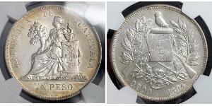 1 Песо Республіка Ґватемала (1838 - ) Срібло 