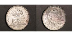 1 Песо Республіка Ґватемала (1838 - ) Срібло 