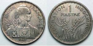 1 Пиастр Французский Индокитай (1887-1954) Никель/Медь 