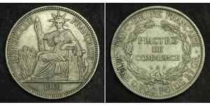 1 Пиастр Французский Индокитай (1887-1954) Серебро 