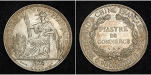 1 Пиастр Французский Индокитай (1887-1954) Серебро 