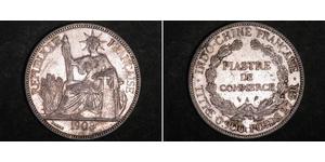 1 Пиастр Французский Индокитай (1887-1954) Серебро 