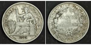 1 Пиастр Французский Индокитай (1887-1954) Серебро 