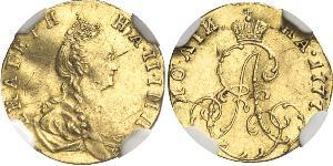 1 Полтина / 1/2 Рубль Российская империя (1720-1917) Золото Екатерина II (1729-1796)