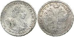1 Poltina Impero russo (1720-1917) Argento Pietro I di Russia(1672-1725)