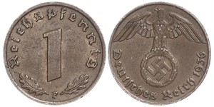 1 Пфенниг Третий рейх (1933-1945) Бронза 