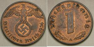 1 Пфенниг Третий рейх (1933-1945) Бронза 