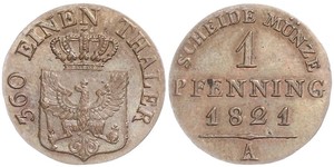 1 Пфеніг Королівство Пруссія (1701-1918) Мідь 