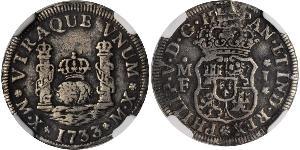 1 Реал Новая Испания (1519 - 1821) Серебро Филипп V король Испании (1683-1746)