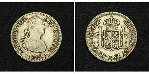 1 Реал Нова Іспанія (1519 - 1821) Срібло Карл IV король Іспанії  (1748-1819)