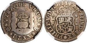 1 Реал Нова Іспанія (1519 - 1821) Срібло Філіп V король Іспанії  (1683-1746)