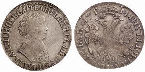 1 Рубль Российская империя (1720-1917) Серебро Пётр I(1672-1725)