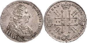 1 Рубль Російська імперія (1720-1917) Срібло Петро II (1715-1730)
